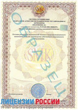 Образец сертификата соответствия (приложение) Минусинск Сертификат ISO 13485